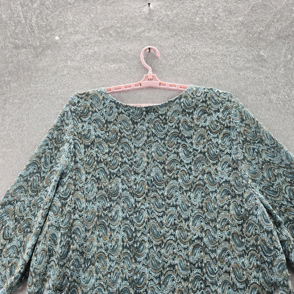 Catherines Women Blouse 3X (26/28W) Blue Nylon Polyester Geometric Tunic‎